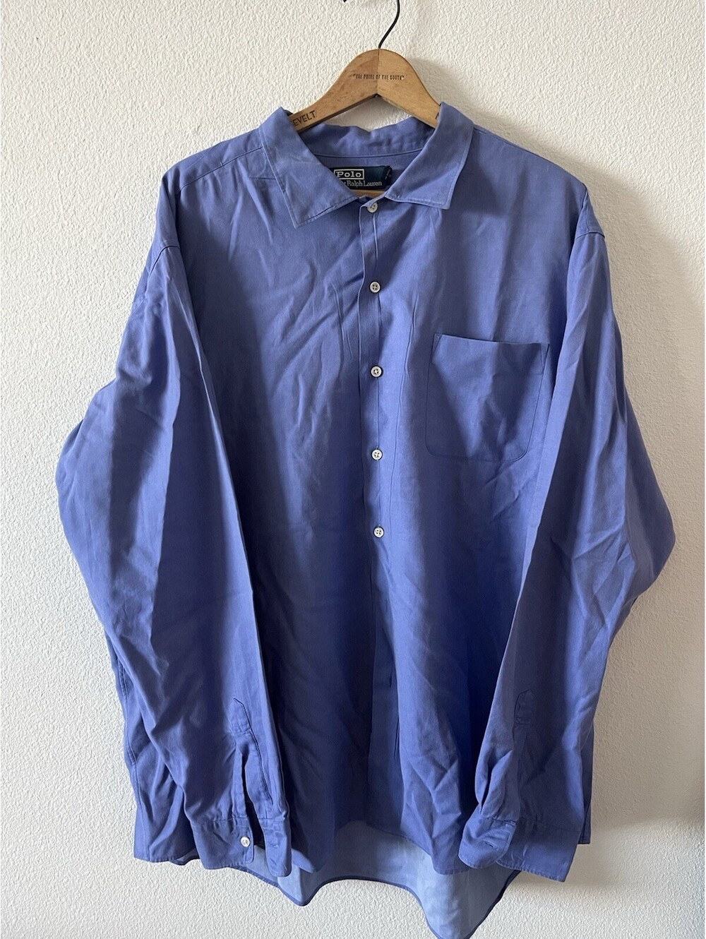 Ralph Lauren Bonnard Solid Blue Button Down Shirt XXL